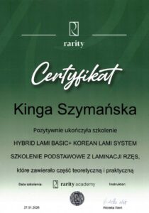 kis beauty certyfikat rarity hybrid mega volume 4d kinga szymanska
