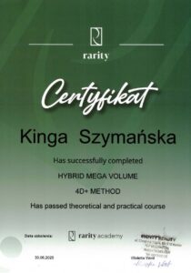 kis beauty certyfikat rarity hybrid mega volume kinga szymanska