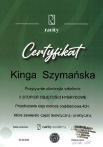 kis beauty certyfikat rarity ii stopien objetosci hybrydowe kinga szymanska