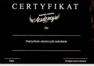 kis beauty certyfikat sabrija lashes academy kinga szymanska